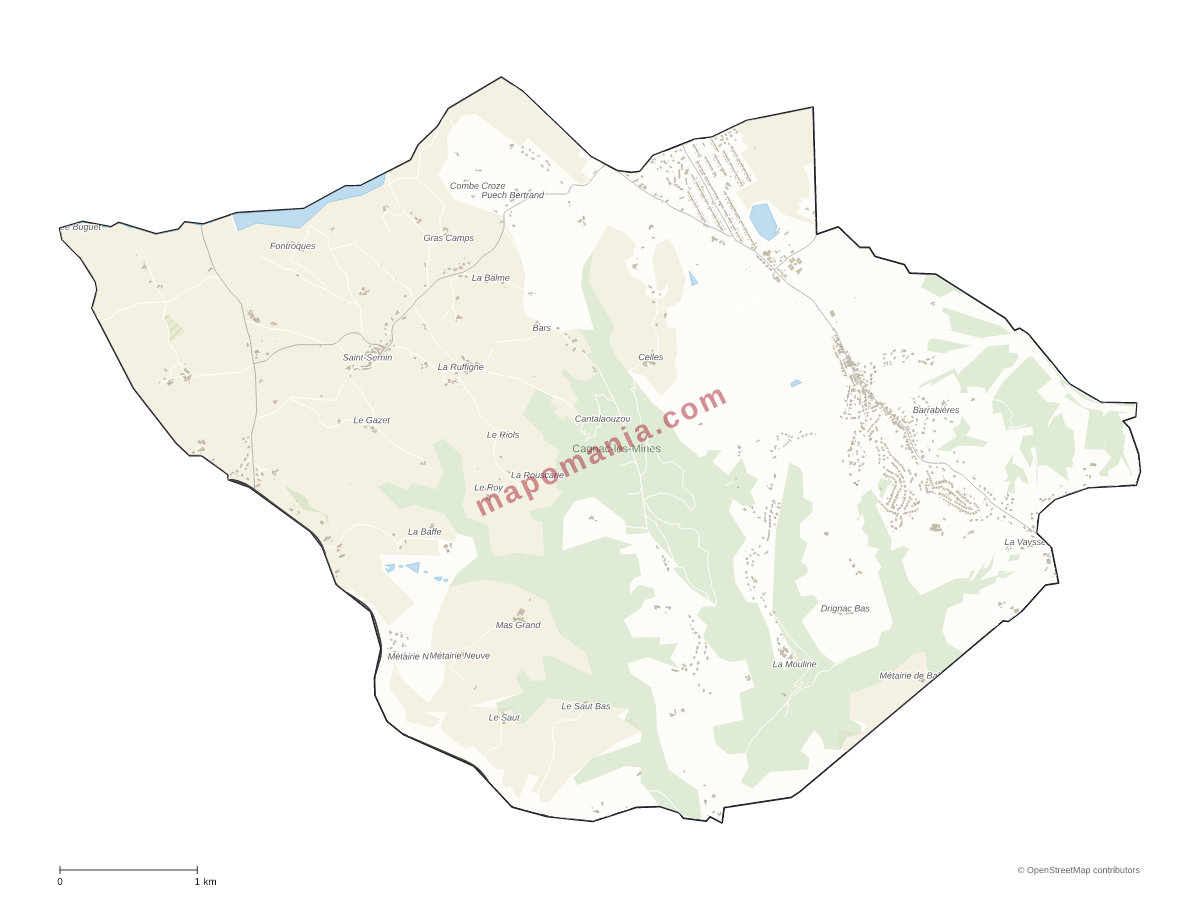 Carte de Cagnac-les-Mines à personnaliser