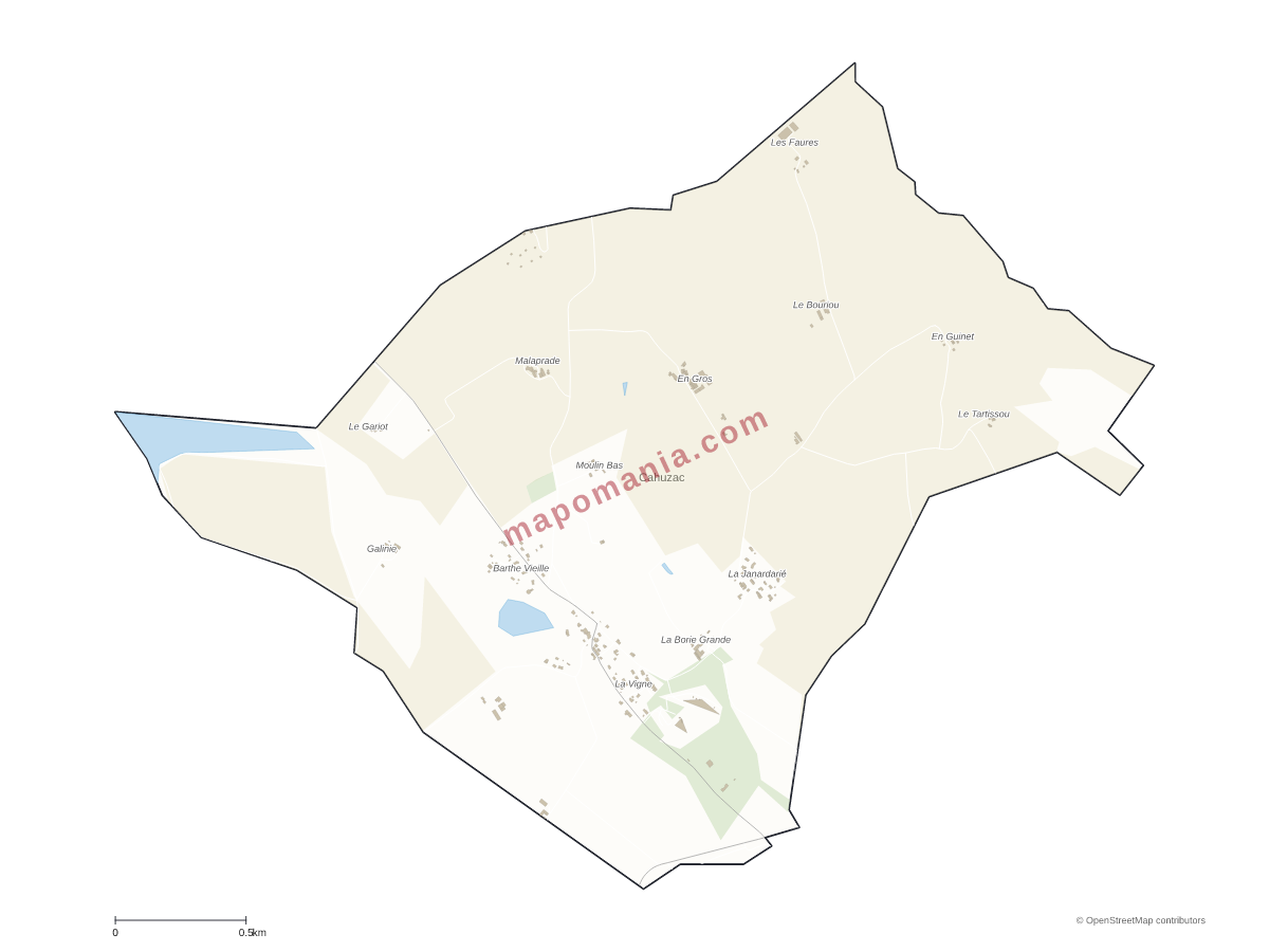 Carte de Cahuzac à personnaliser