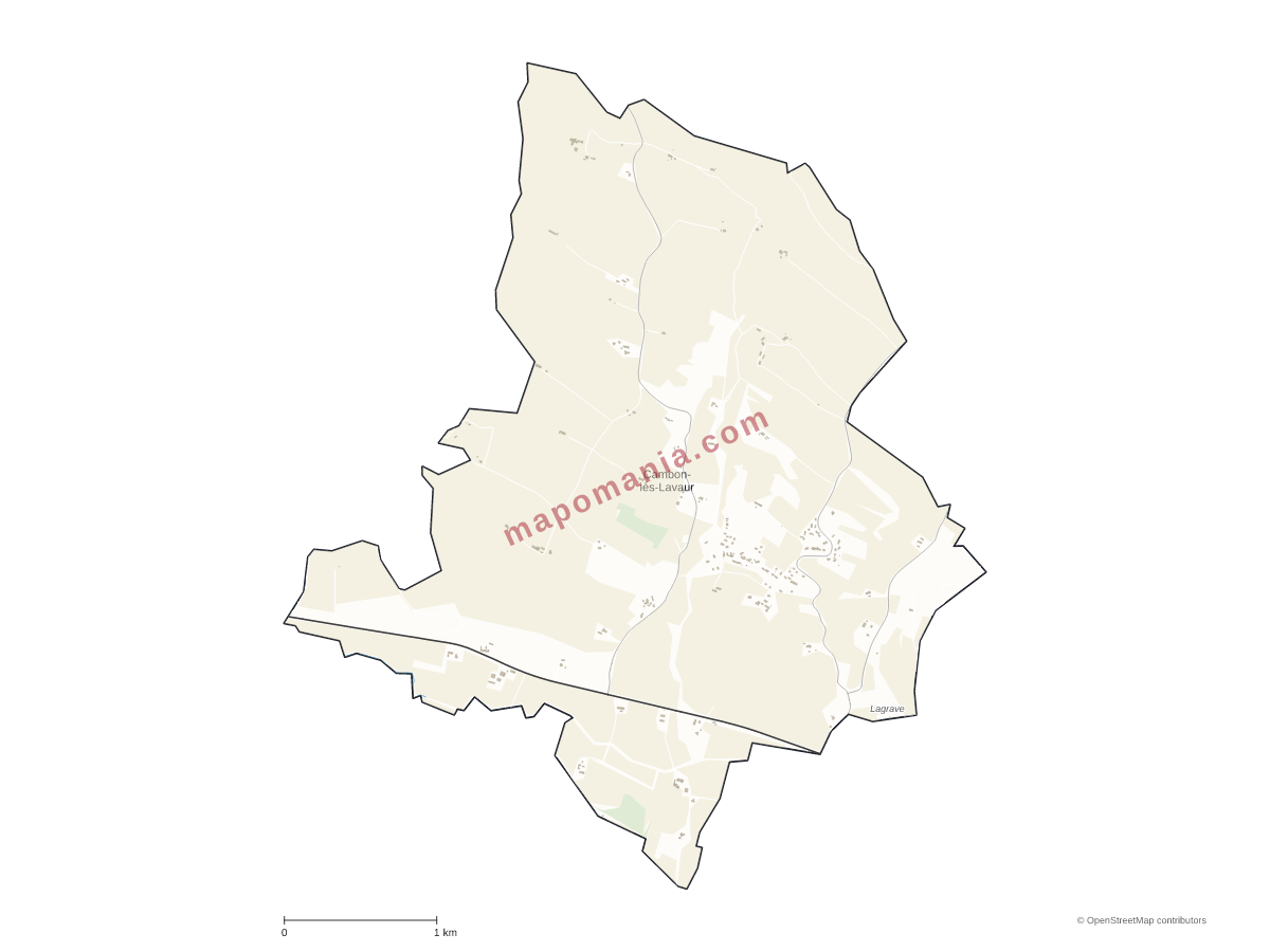 Carte de Cambon-lès-Lavaur à personnaliser