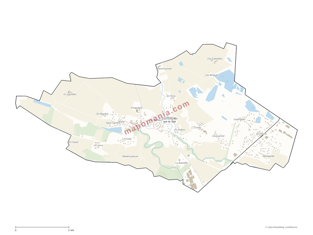Carte de Cambounet-sur-le-Sor à personnaliser