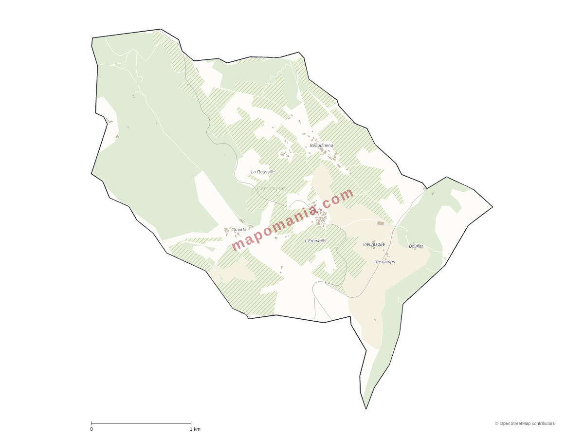 Carte de Campagnac à personnaliser