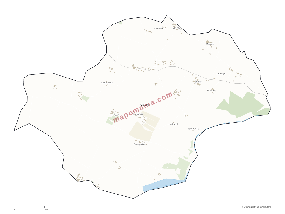 Carte de Carbes à personnaliser