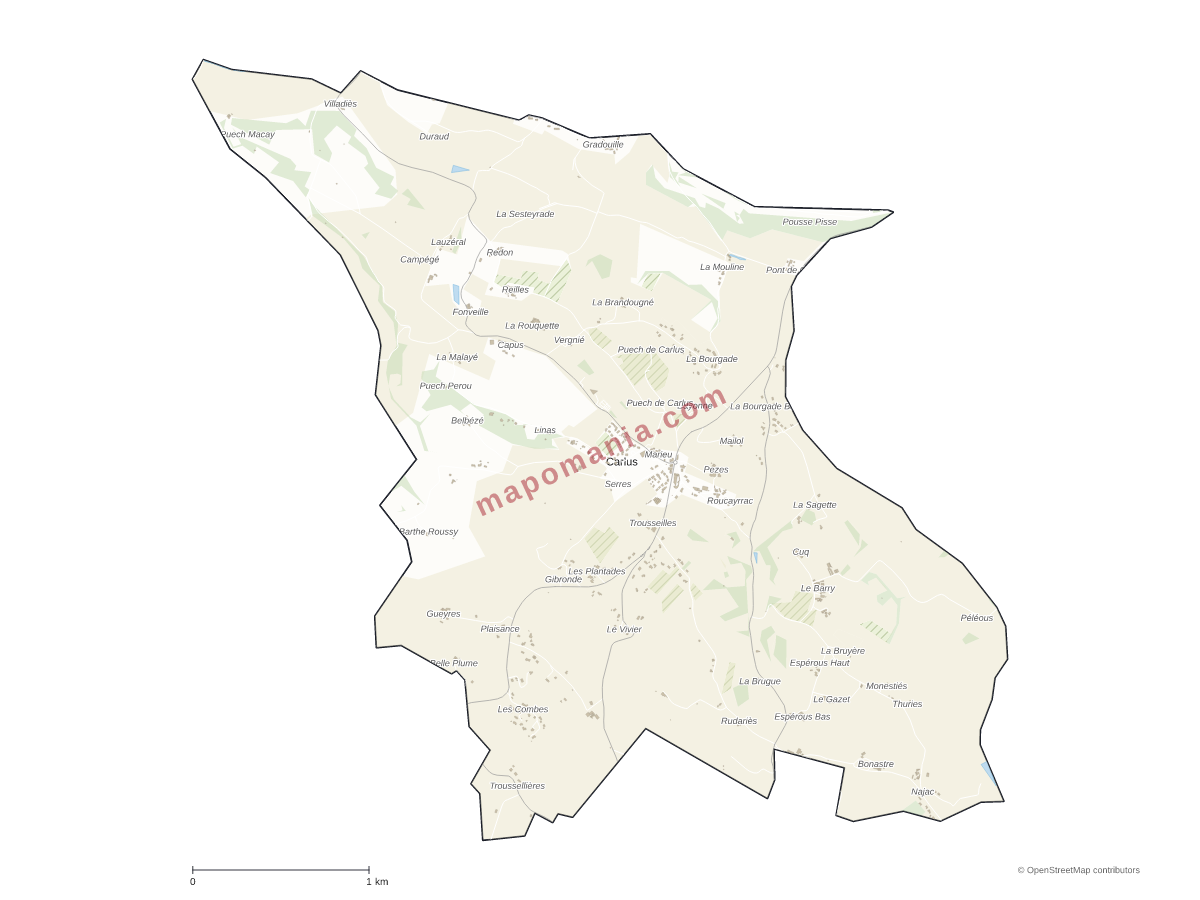 Carte de Carlus à personnaliser