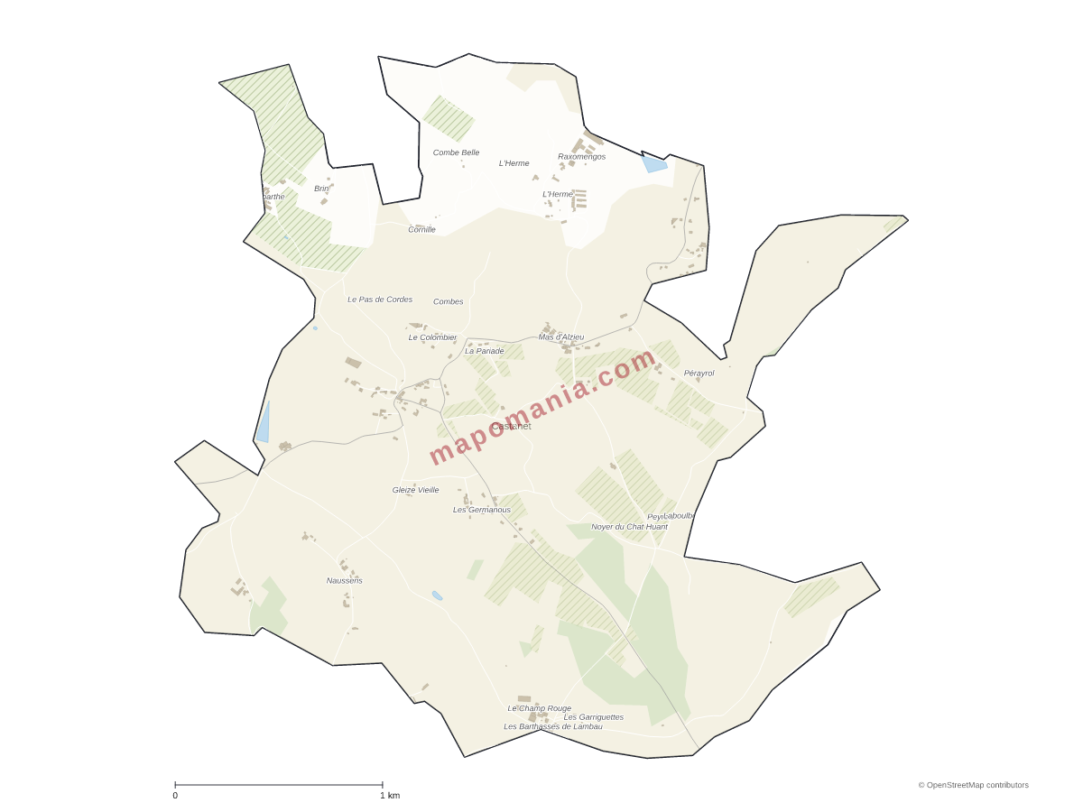 Carte de Castanet à personnaliser