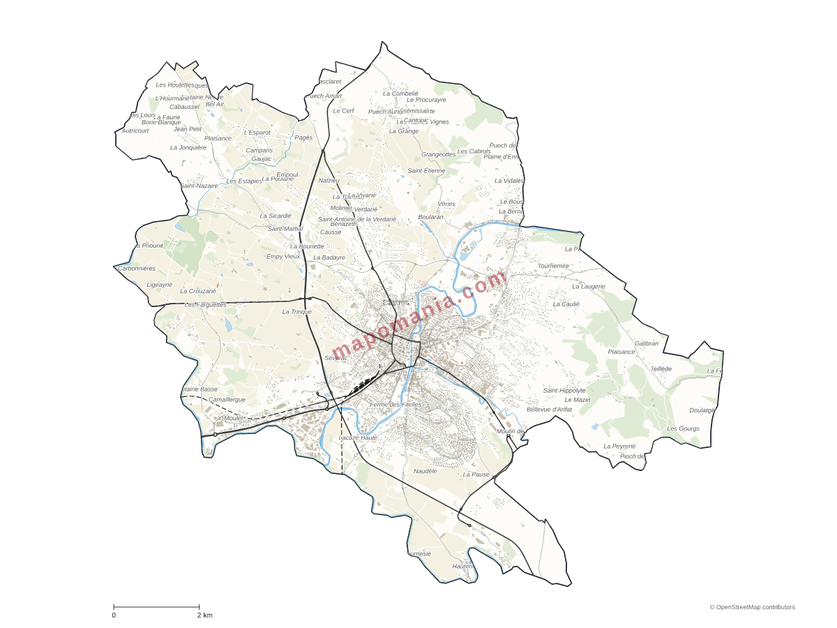 Carte de Castres à personnaliser