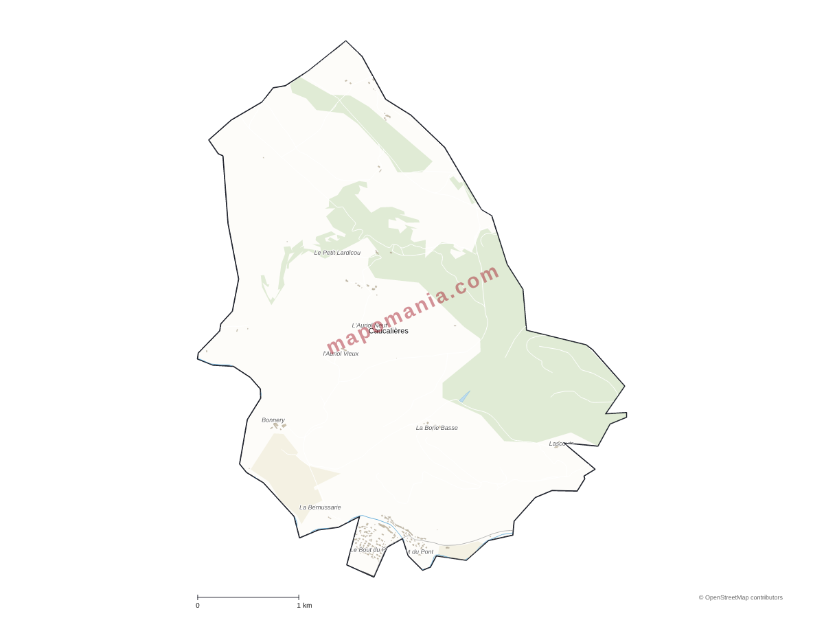 Carte de Caucalières à personnaliser