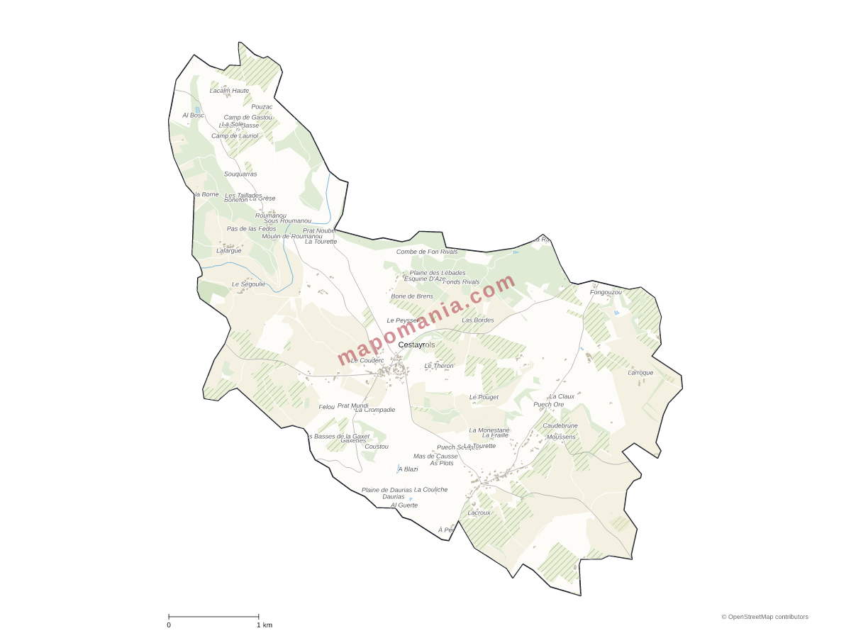 Carte de Cestayrols à personnaliser