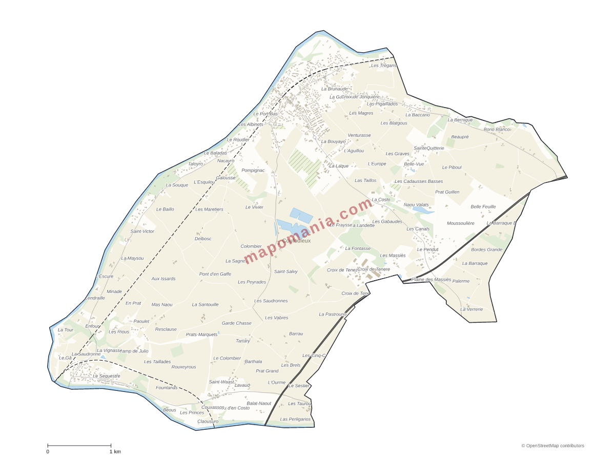 Carte de Coufouleux à personnaliser