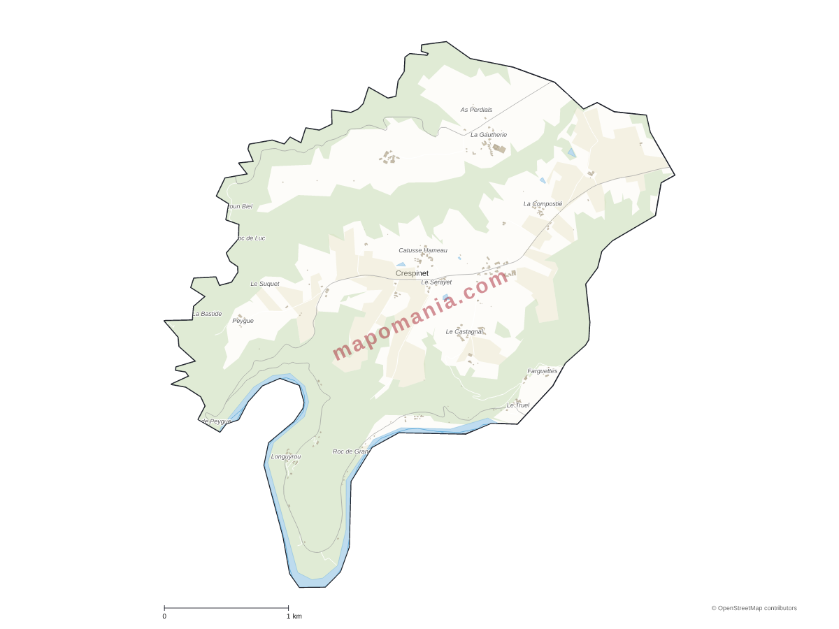Carte de Crespinet à personnaliser