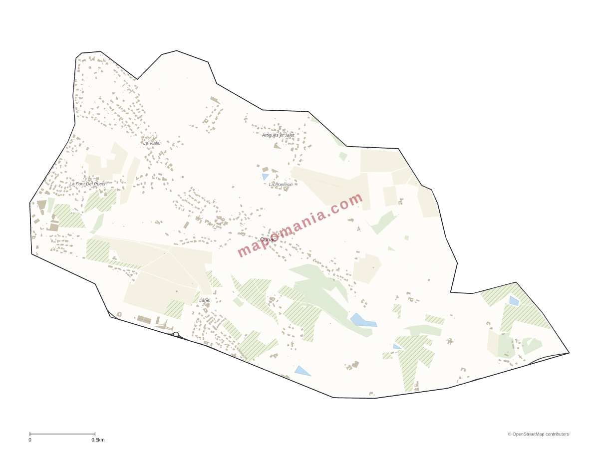 Carte de Cunac à personnaliser