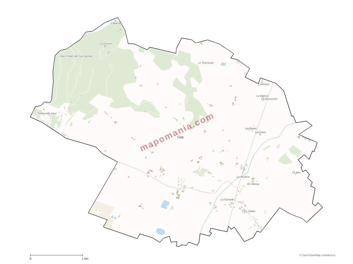 Carte de Cuq à personnaliser