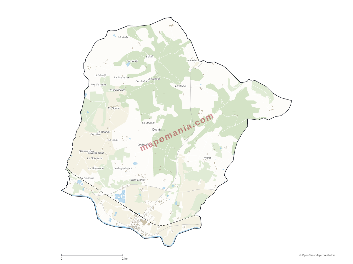 Carte de Damiatte à personnaliser