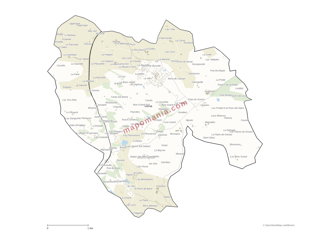 Carte de Dénat à personnaliser