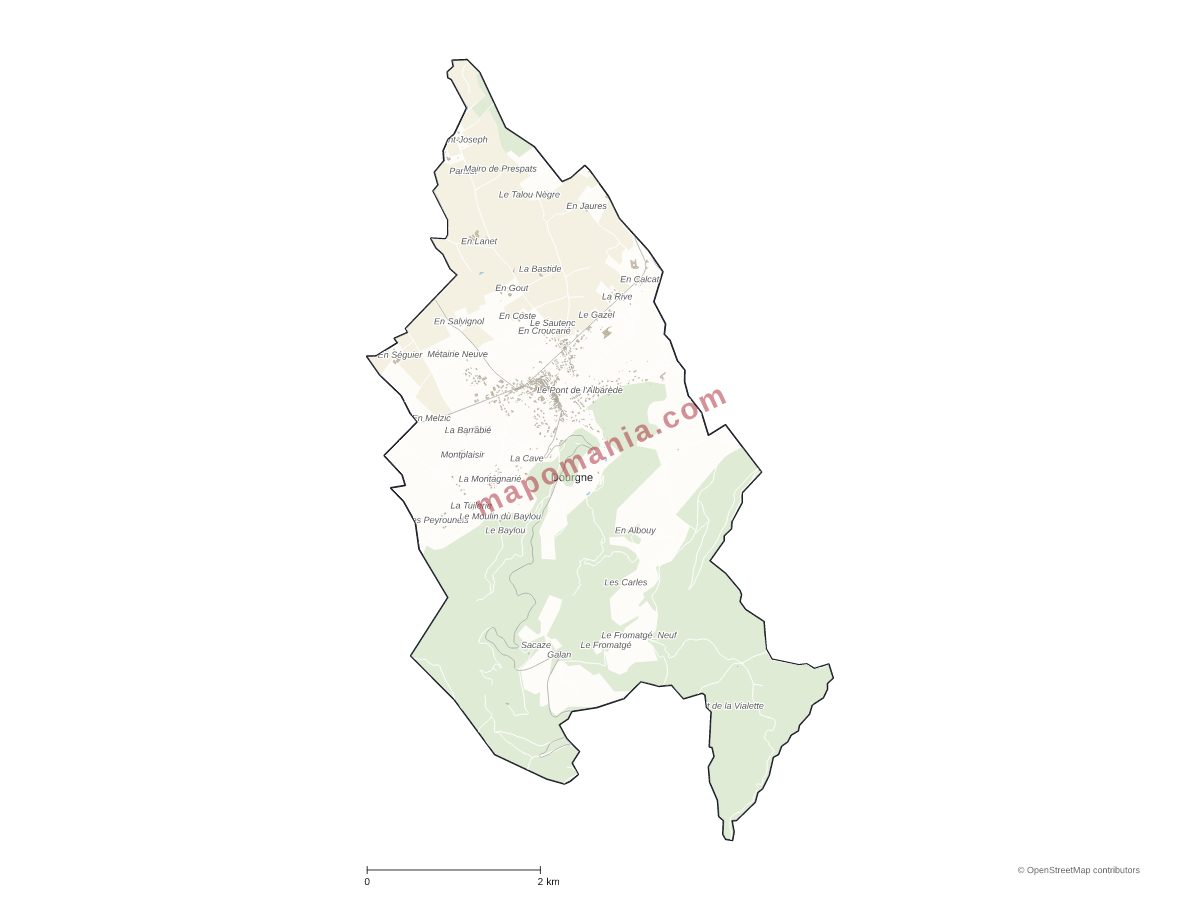 Carte de Dourgne à personnaliser