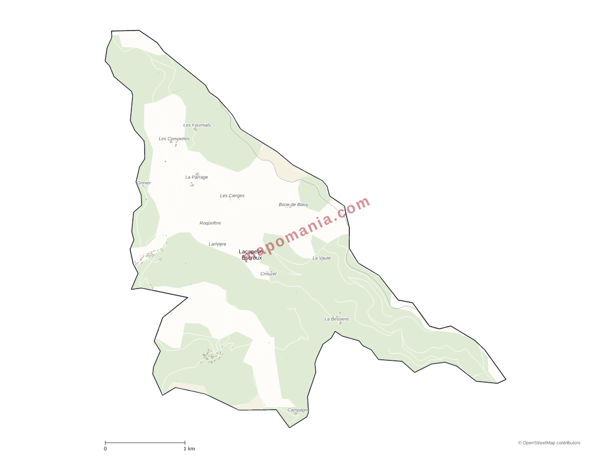 Carte de Lacapelle-Escroux à personnaliser
