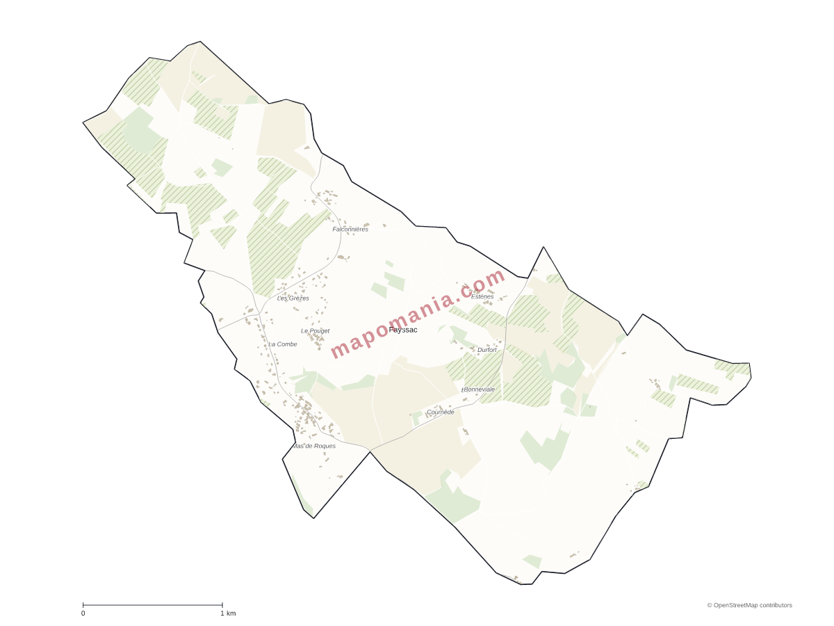 Carte de Fayssac à personnaliser