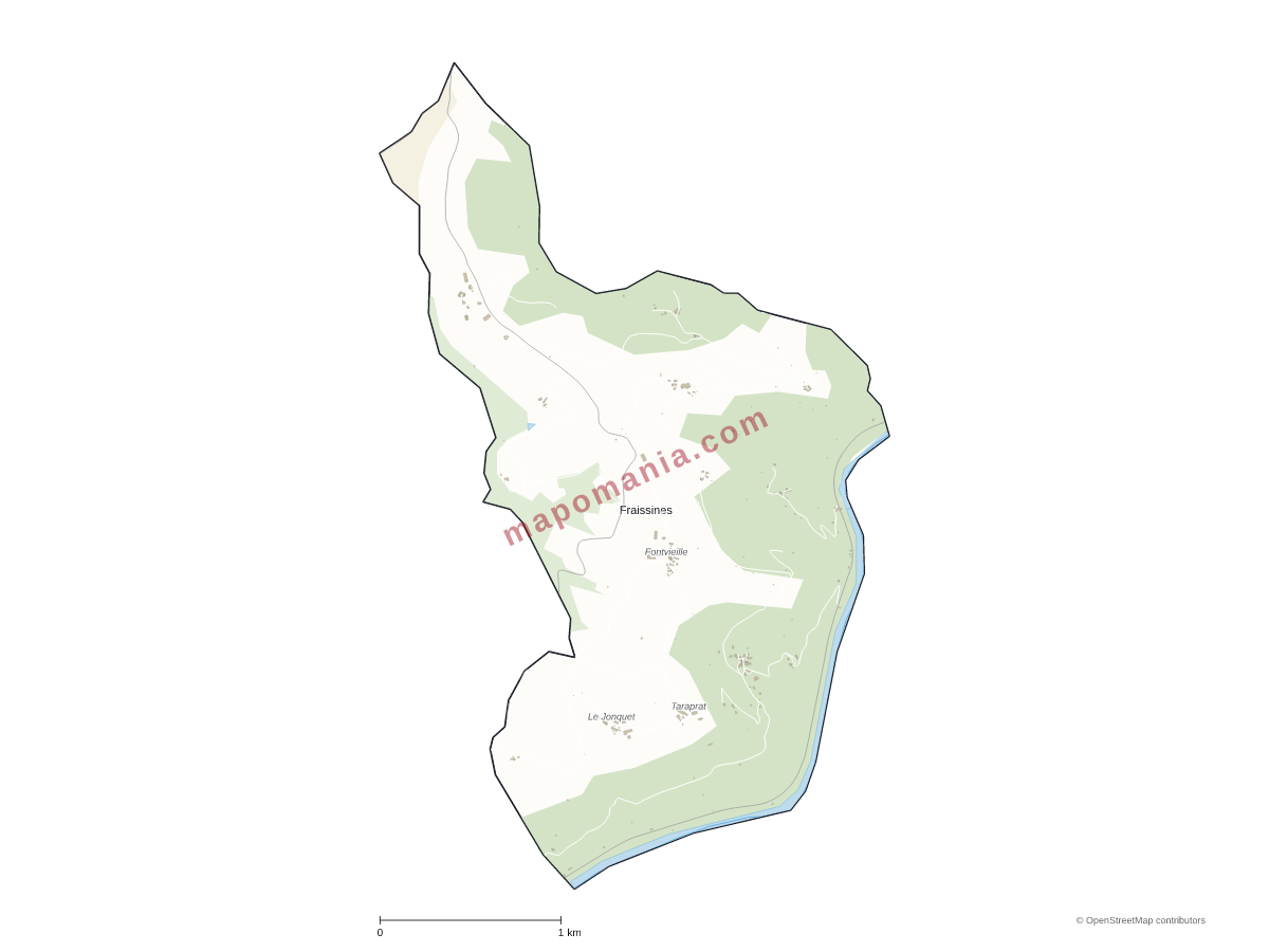 Carte de Fraissines à personnaliser