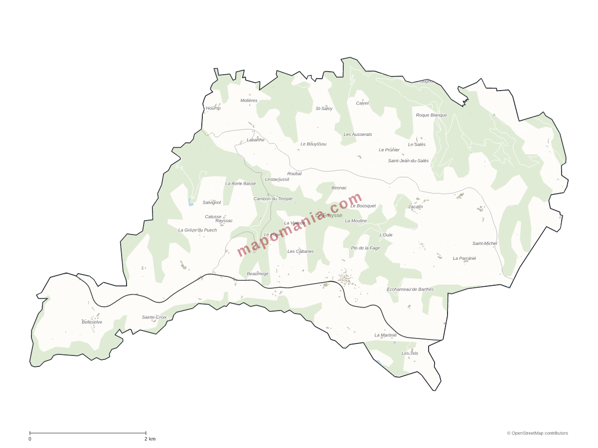 Carte de Le Fraysse à personnaliser