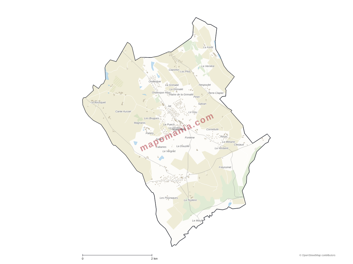 Carte de Fréjairolles à personnaliser