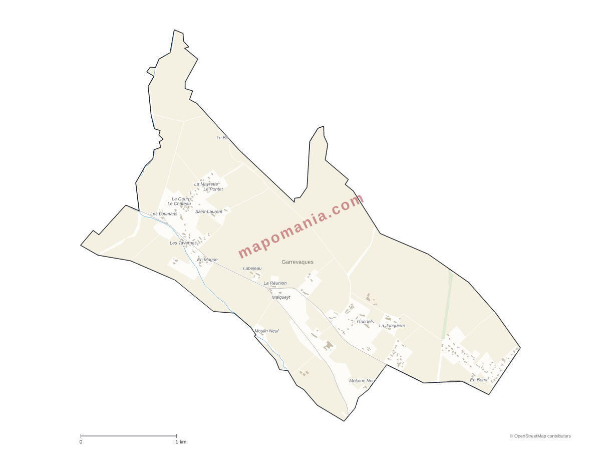 Carte de Garrevaques à personnaliser