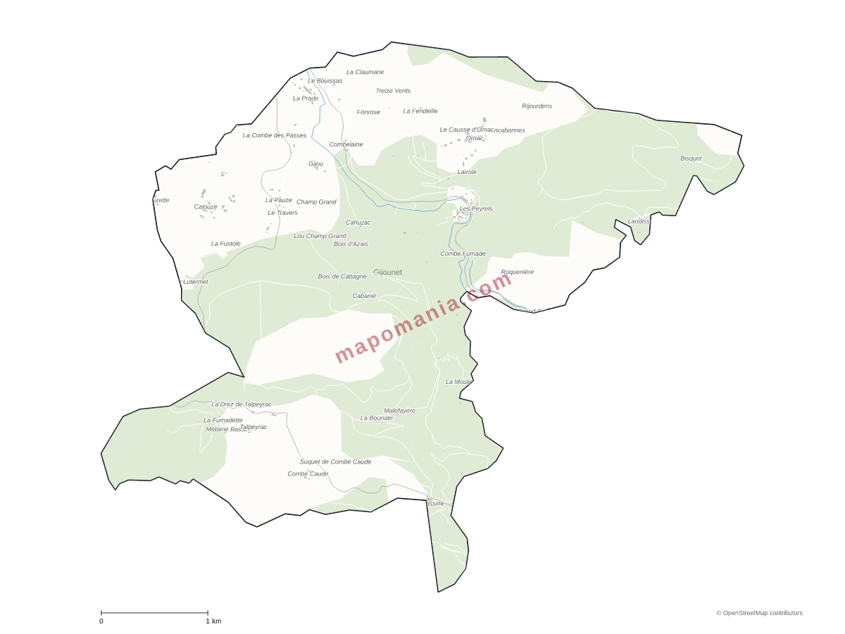 Carte de Gijounet à personnaliser