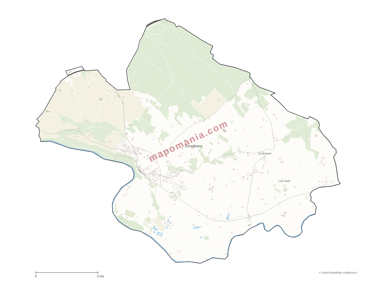Carte de Giroussens à personnaliser