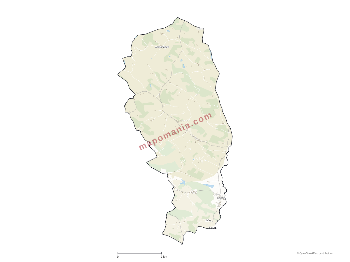 Carte de Grazac à personnaliser