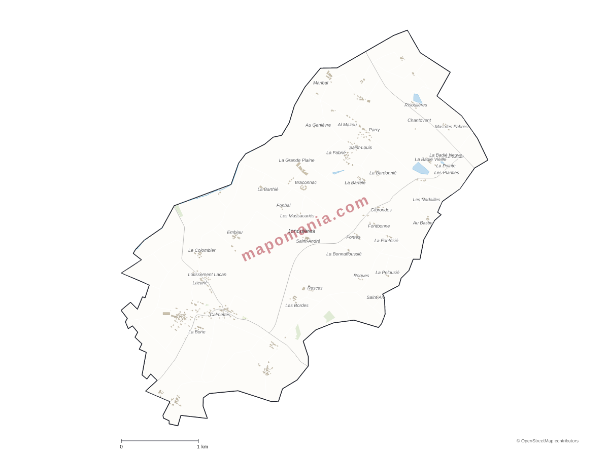 Carte de Jonquières à personnaliser