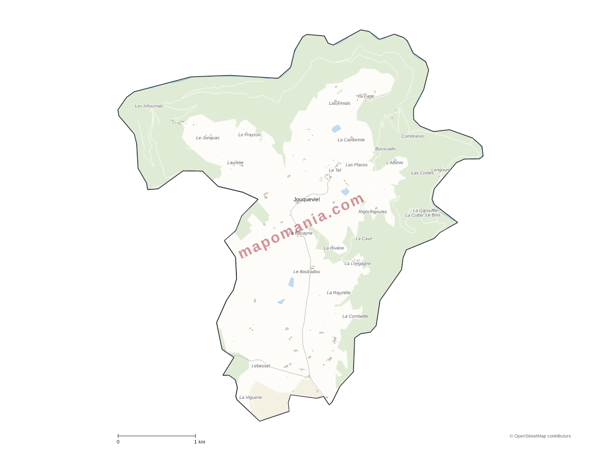 Carte de Jouqueviel à personnaliser