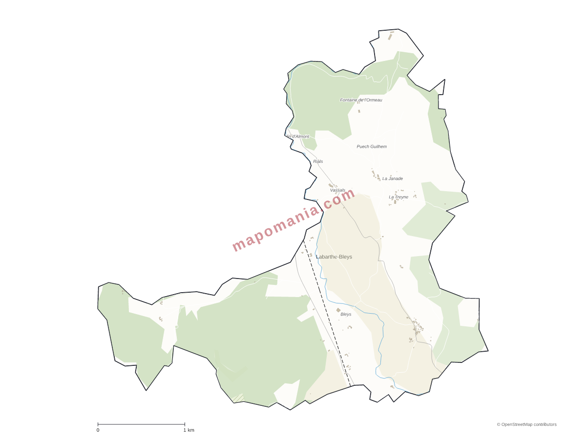 Carte de Labarthe-Bleys à personnaliser