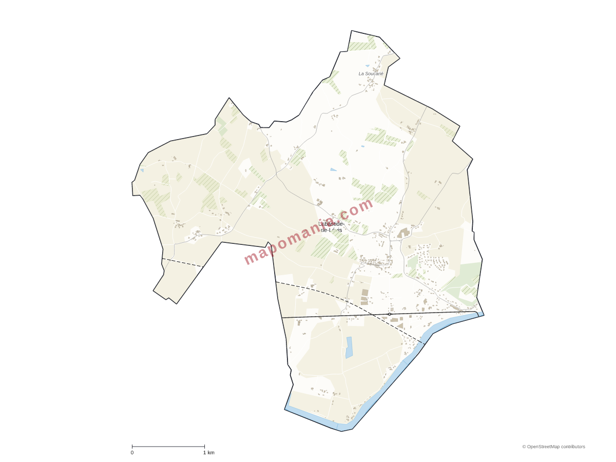 Carte de Labastide-de-Lévis à personnaliser