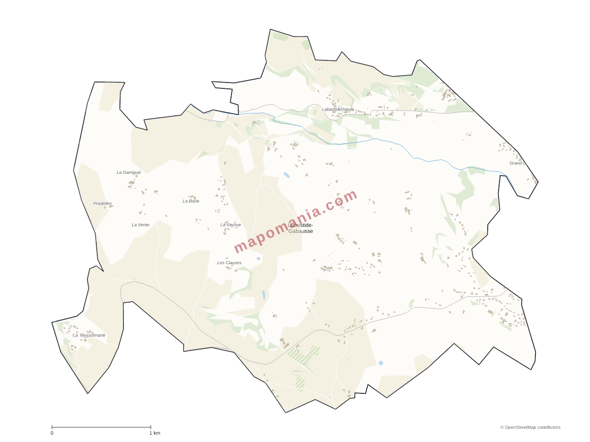 Carte de Labastide-Gabausse à personnaliser