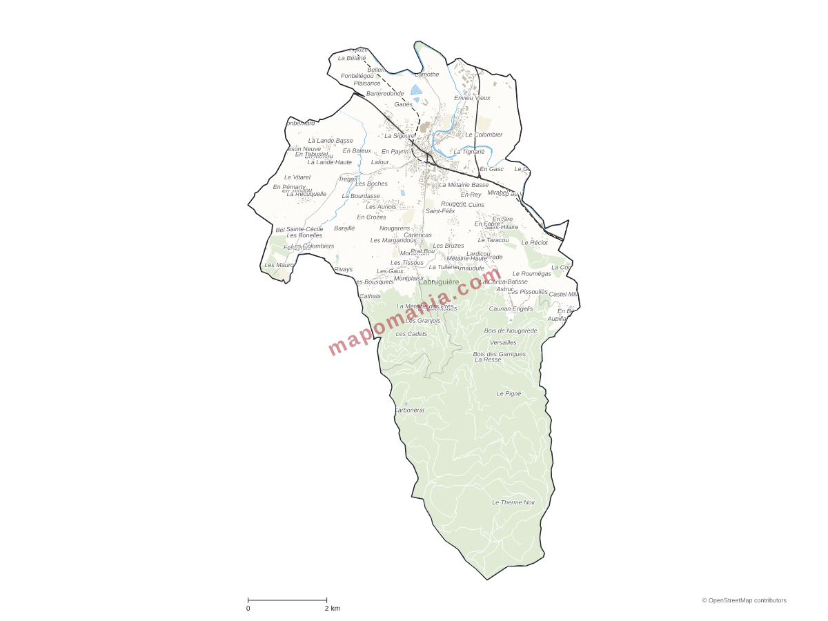 Carte de Labruguière à personnaliser