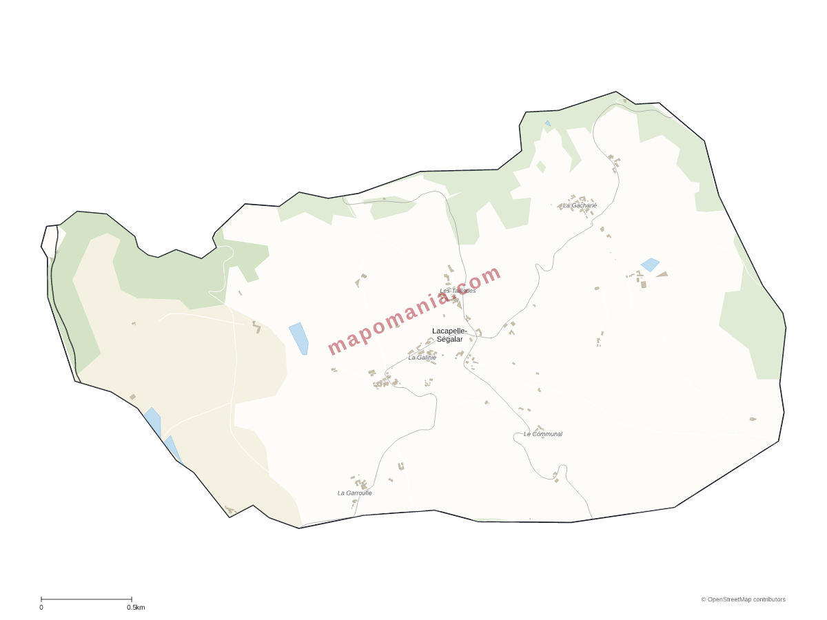 Carte de Lacapelle-Ségalar à personnaliser