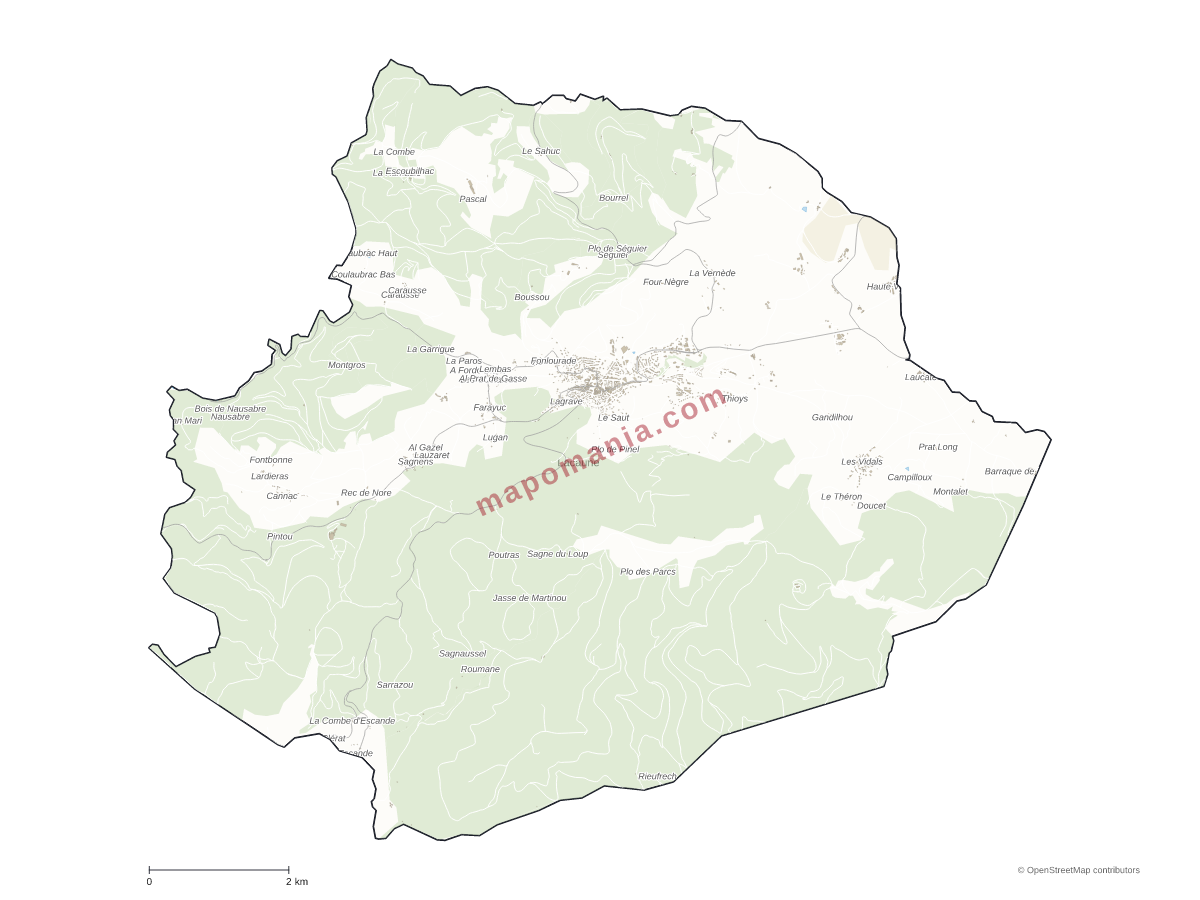 Carte de Lacaune à personnaliser