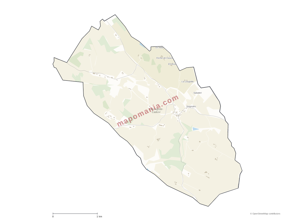 Carte de Lacougotte-Cadoul à personnaliser
