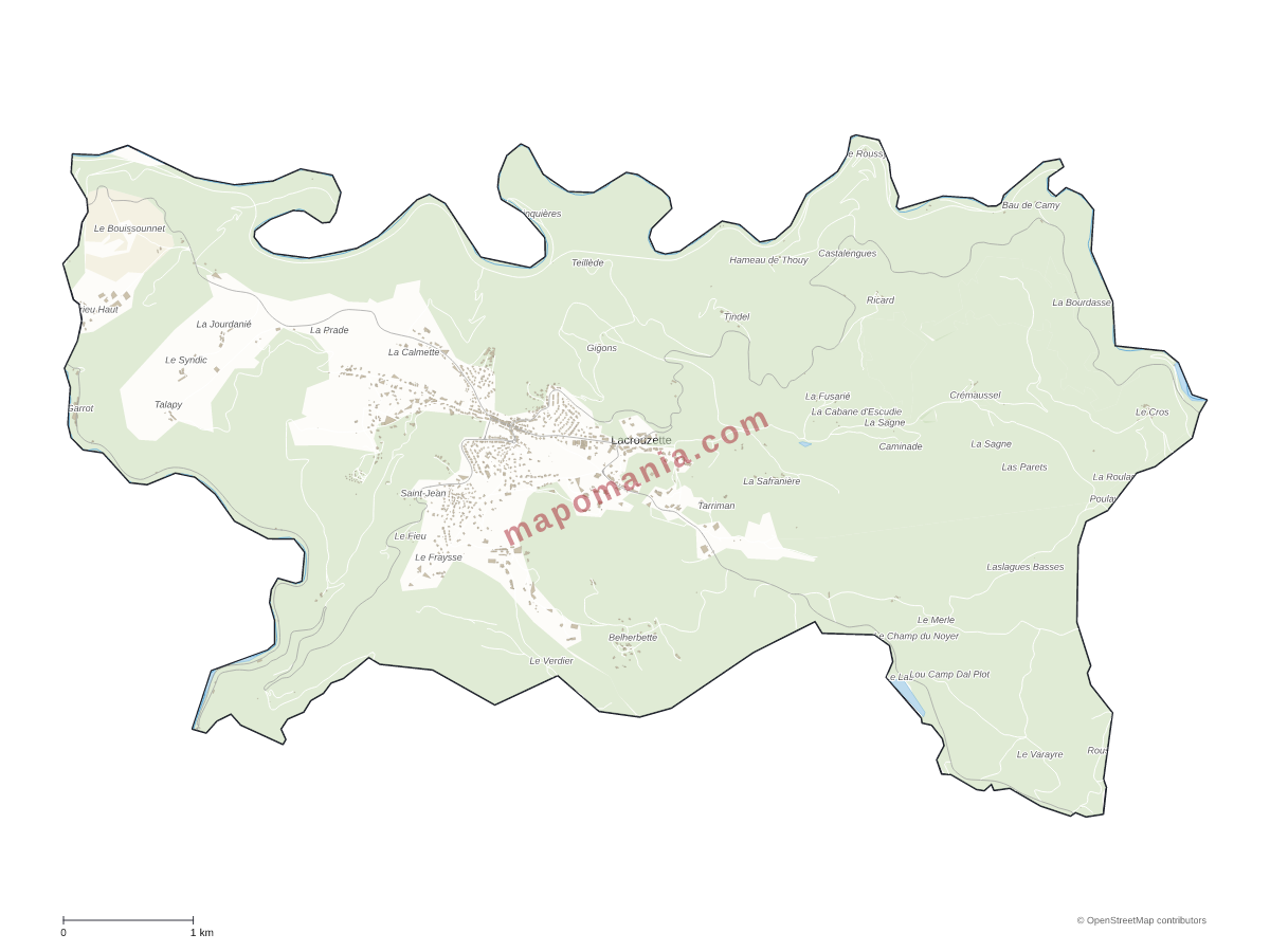 Carte de Lacrouzette à personnaliser