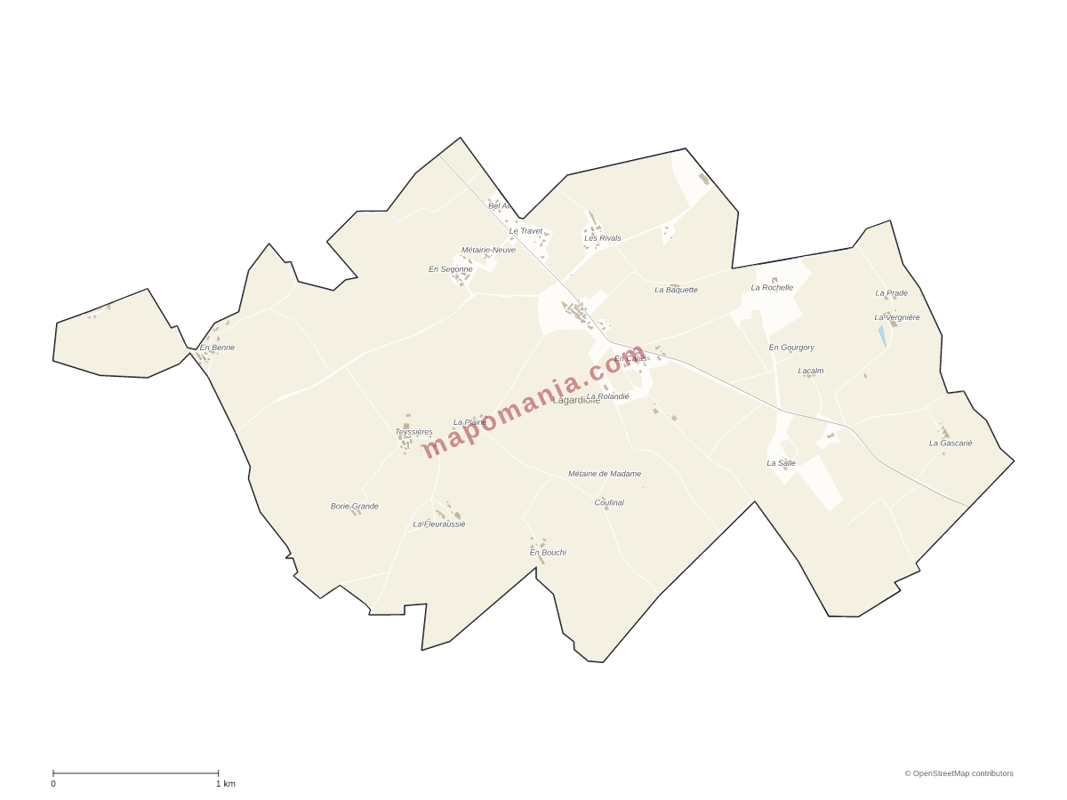 Carte de Lagardiolle à personnaliser