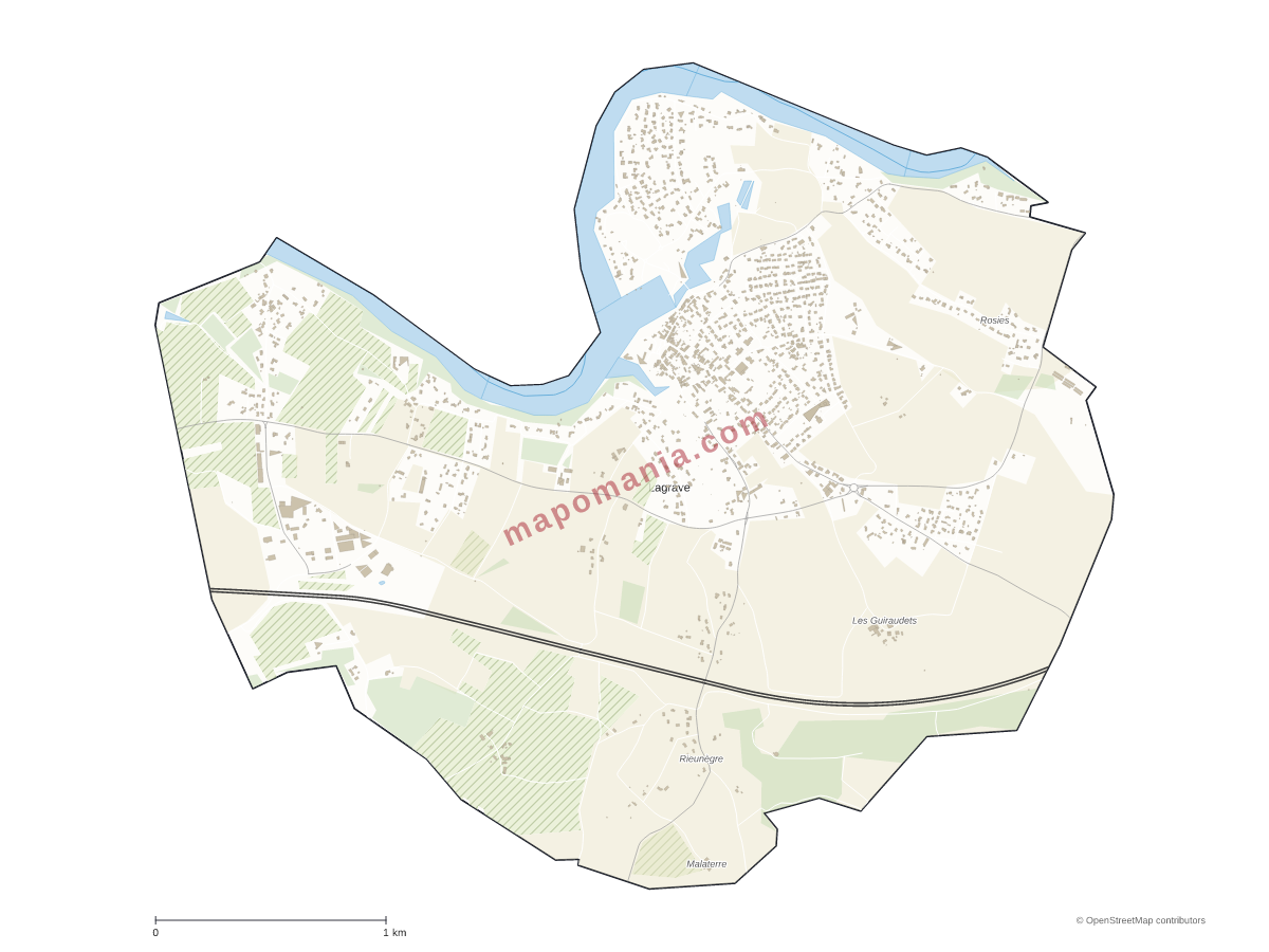 Carte de Lagrave à personnaliser