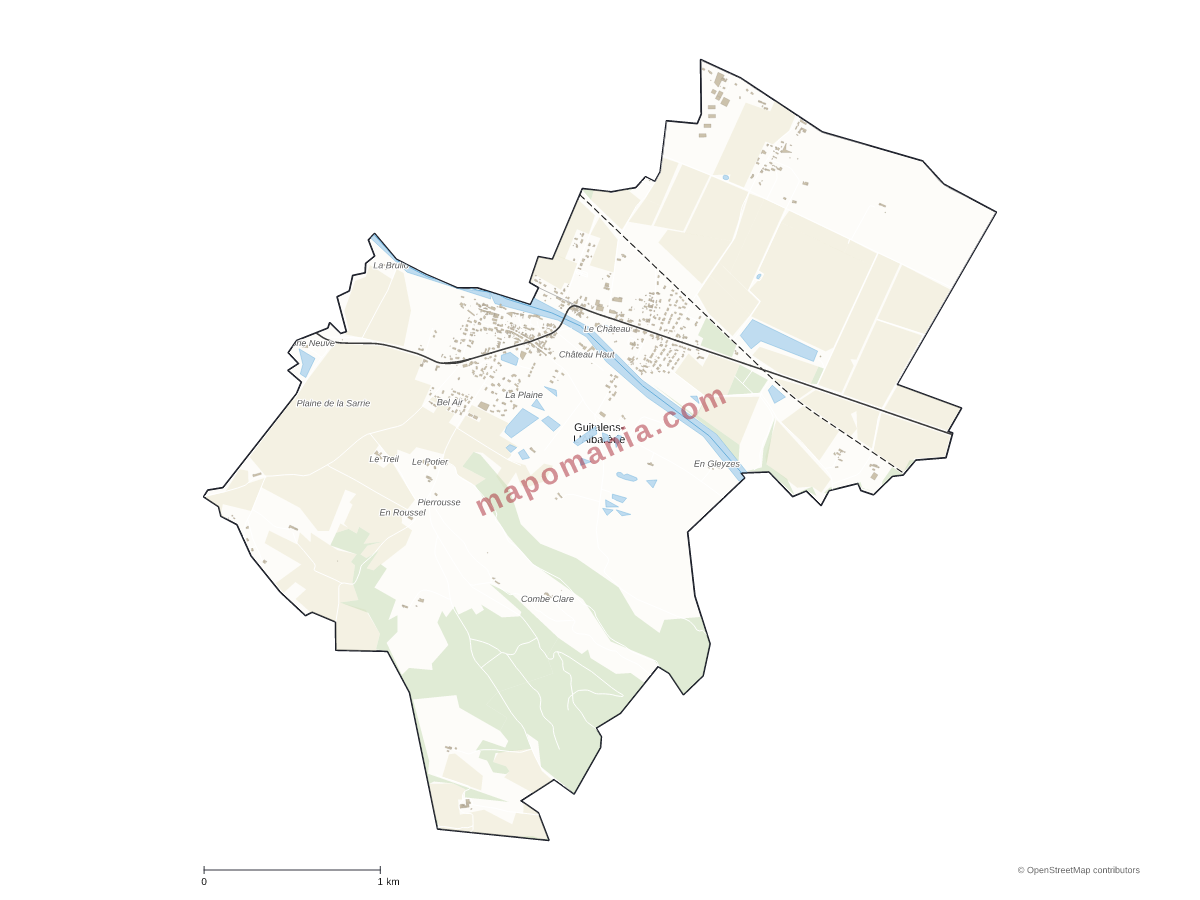Carte de Guitalens-L'Albarède à personnaliser
