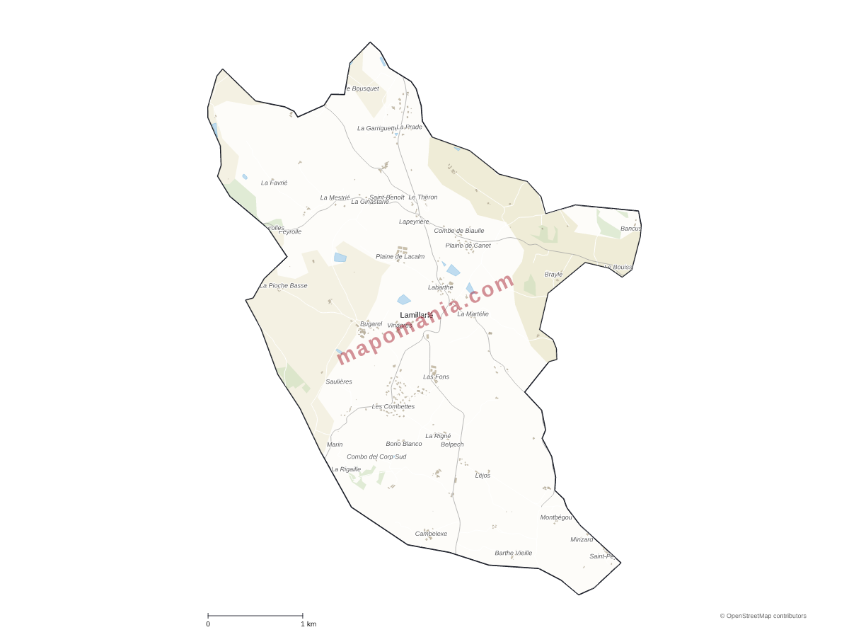 Carte de Lamillarié à personnaliser
