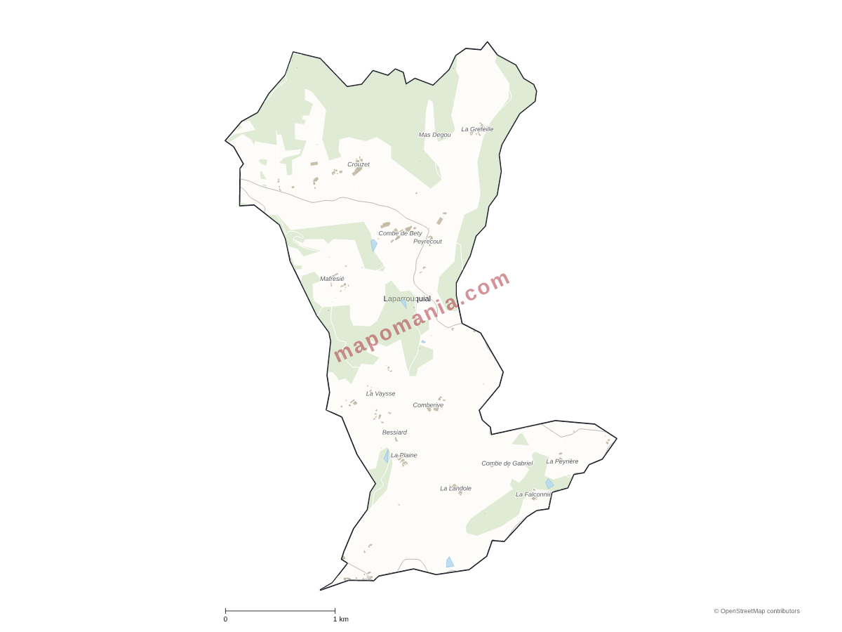 Carte de Laparrouquial à personnaliser