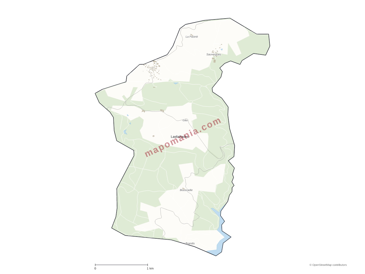 Carte de Lasfaillades à personnaliser