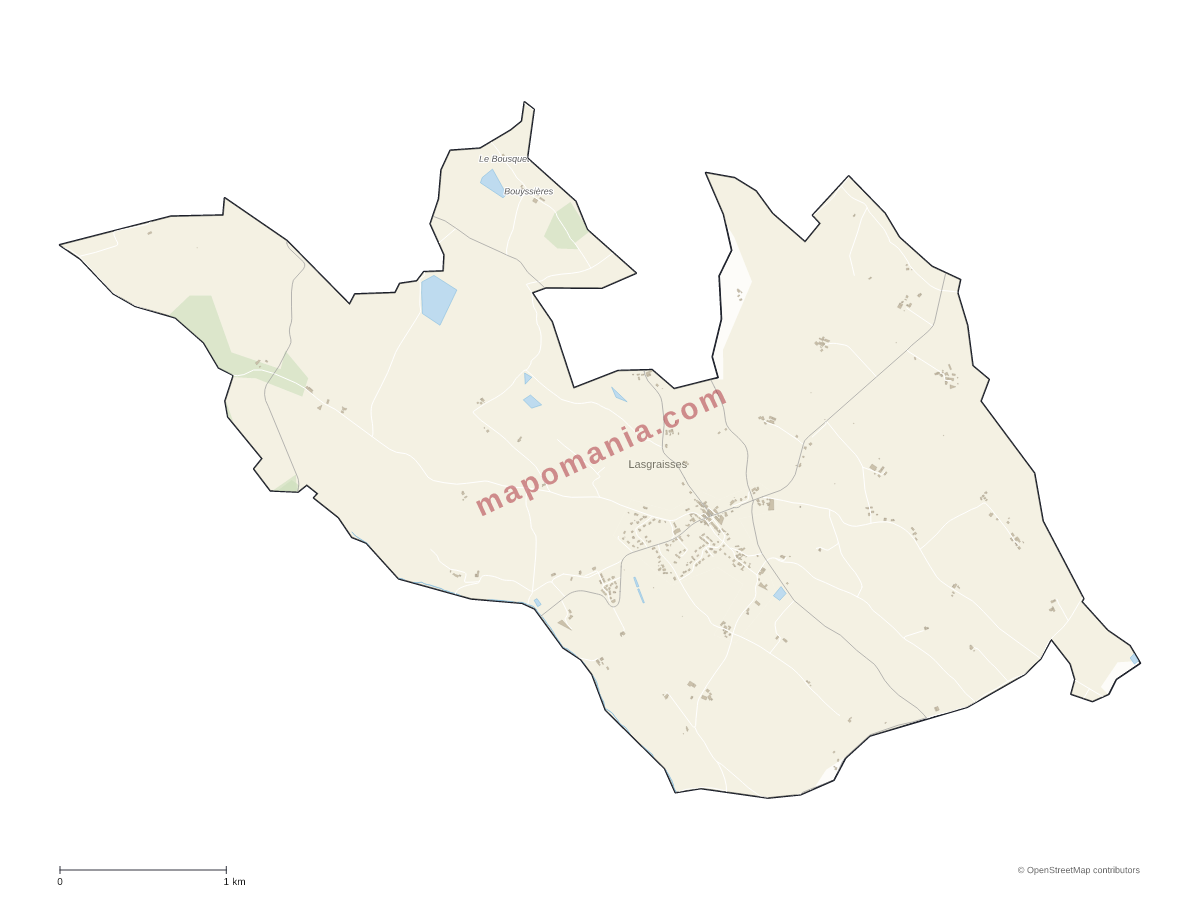 Carte de Lasgraisses à personnaliser