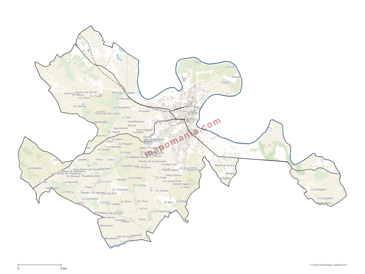 Carte de Lavaur à personnaliser