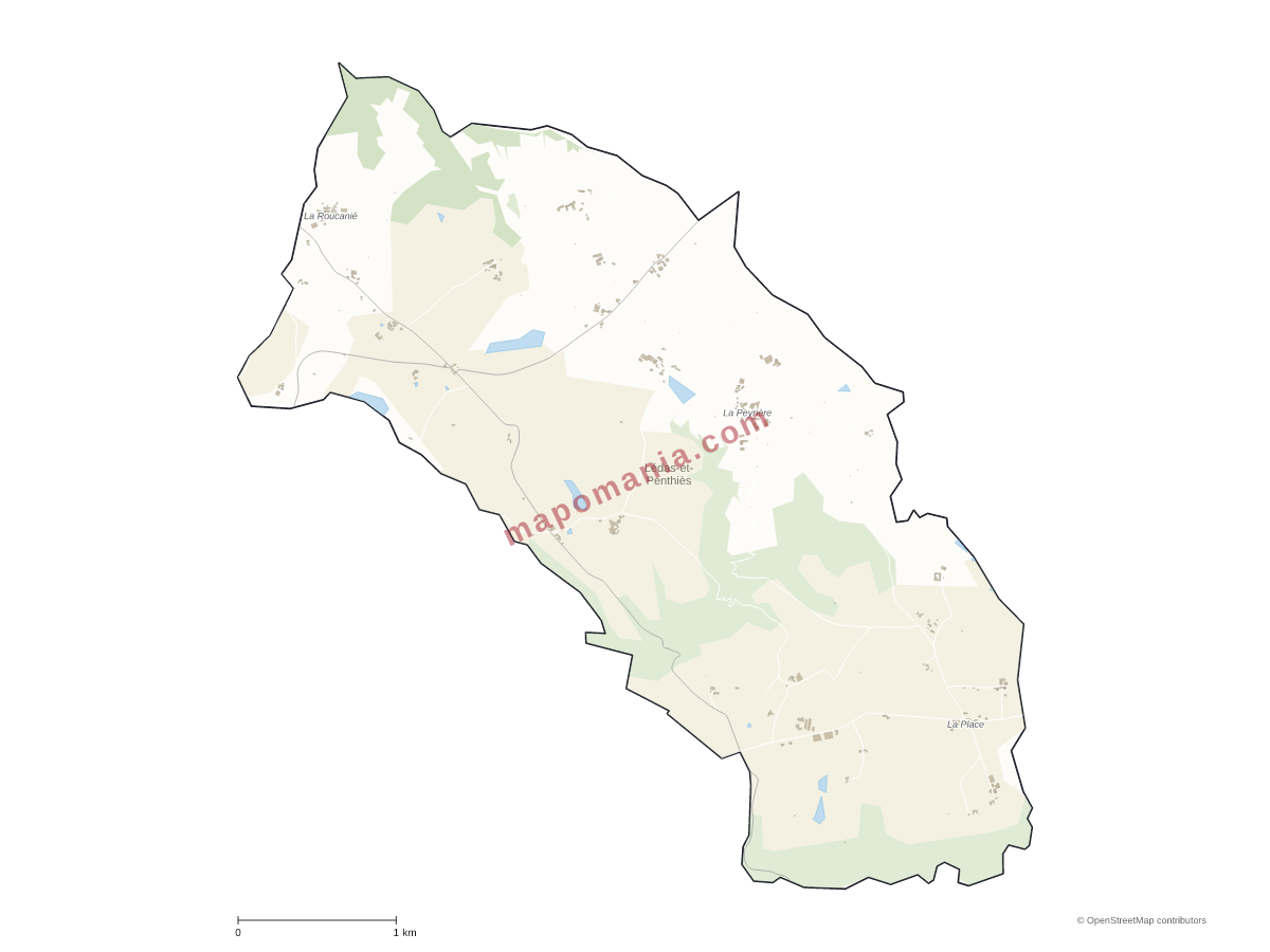 Carte de Lédas-et-Penthiès à personnaliser