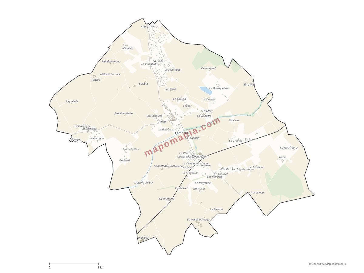 Carte de Lempaut à personnaliser