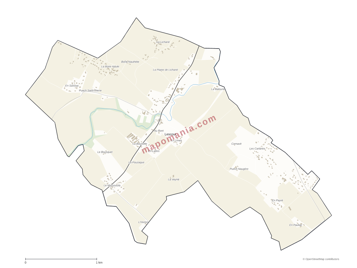 Carte de Lescout à personnaliser