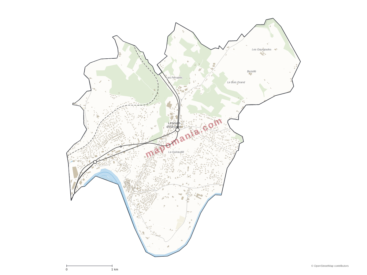 Carte de Lescure-d'Albigeois à personnaliser