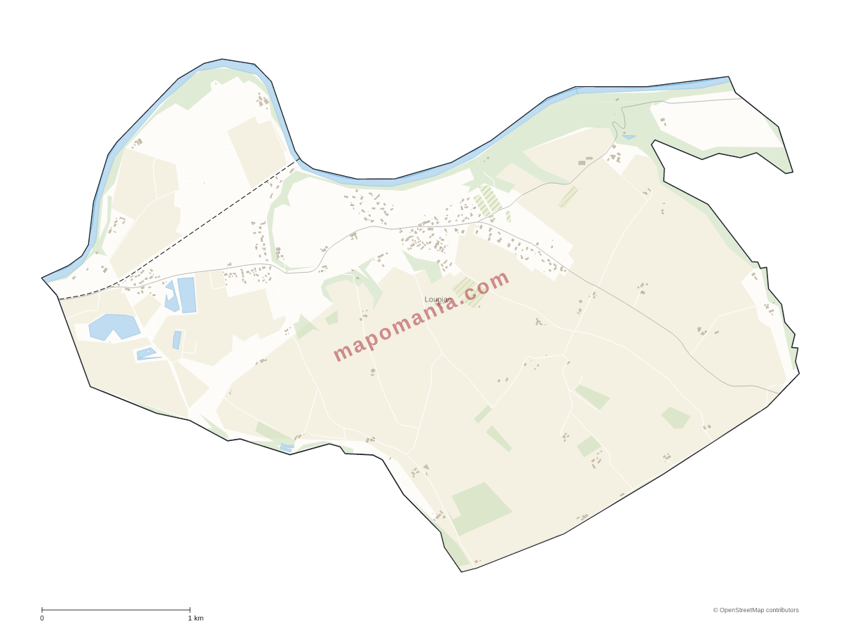 Carte de Loupiac à personnaliser